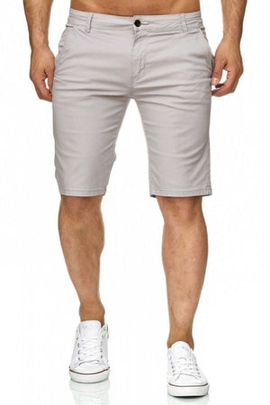 Fashion Summer Men's Slim Fit Casual Cotton Shorts Solid Color Short Pants