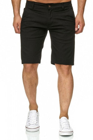 Fashion Summer Men's Slim Fit Casual Cotton Shorts Solid Color Short Pants