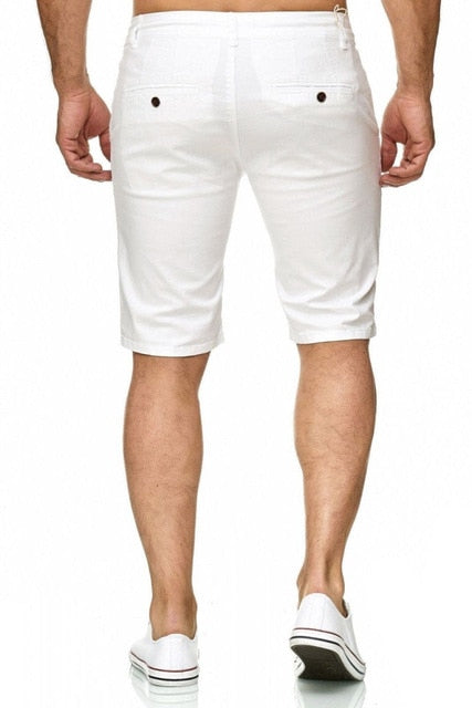Fashion Summer Men's Slim Fit Casual Cotton Shorts Solid Color Short Pants