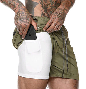 New Arrival 2019 Summer Double-Deck Mens Fitness Bodybuilding Breathable Quick Drying Short Gyms Men Casual Joggers Shorts