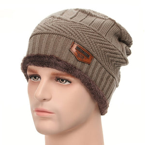 Winter Knitted Hats Scarves Men Winter Cap Beanie Thick Neck Warm Wool Bonnet Skullies Beanies For Men Women Knitted hat