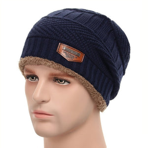 Winter Knitted Hats Scarves Men Winter Cap Beanie Thick Neck Warm Wool Bonnet Skullies Beanies For Men Women Knitted hat