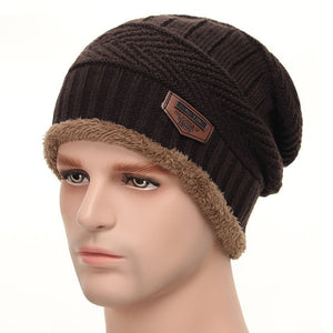 Winter Knitted Hats Scarves Men Winter Cap Beanie Thick Neck Warm Wool Bonnet Skullies Beanies For Men Women Knitted hat