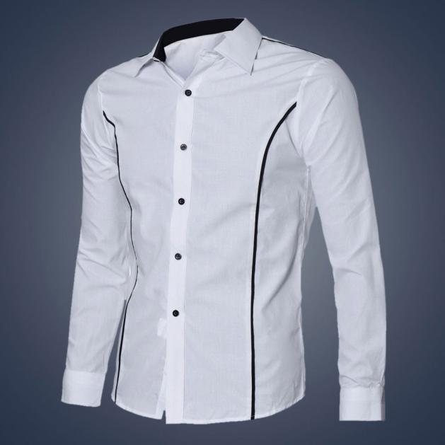Men Shirt New Fashion Mens Luxury Long Sleeve Casual Slim Fit Stylish Dress Shirts Business Shirts Men Chemise Homme
