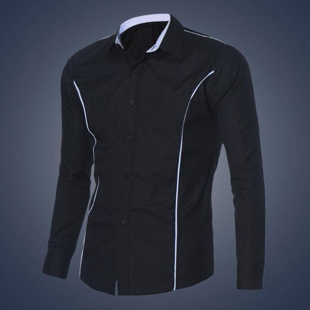 Men Shirt New Fashion Mens Luxury Long Sleeve Casual Slim Fit Stylish Dress Shirts Business Shirts Men Chemise Homme