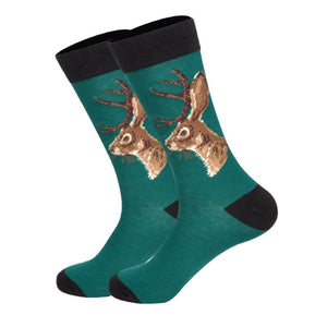 Downstairs Streetwear Happy Socks Men BritishStyle Hip Hop Shark Einstein Jesus 25 Colors Harajuku Art Designer Men Socks Cotton