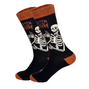 Downstairs Streetwear Happy Socks Men BritishStyle Hip Hop Shark Einstein Jesus 25 Colors Harajuku Art Designer Men Socks Cotton