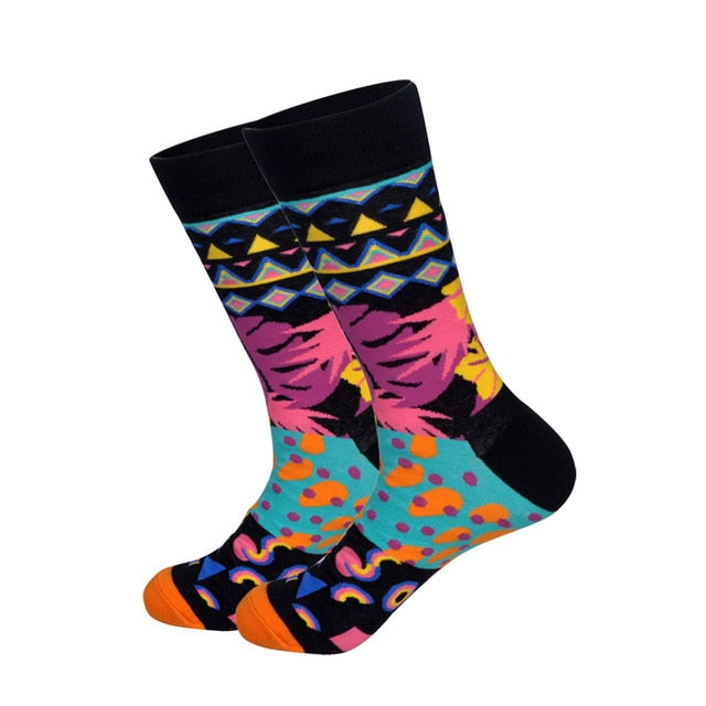 Downstairs Streetwear Happy Socks Men BritishStyle Hip Hop Shark Einstein Jesus 25 Colors Harajuku Art Designer Men Socks Cotton
