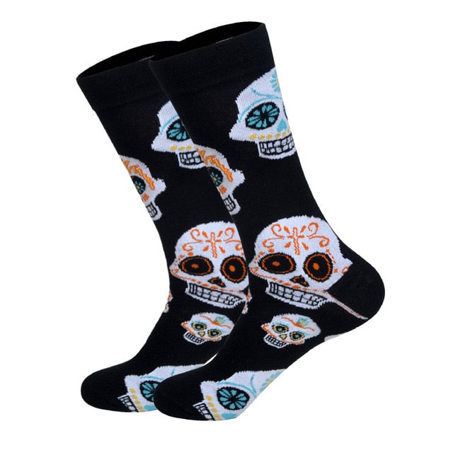 Downstairs Streetwear Happy Socks Men BritishStyle Hip Hop Shark Einstein Jesus 25 Colors Harajuku Art Designer Men Socks Cotton