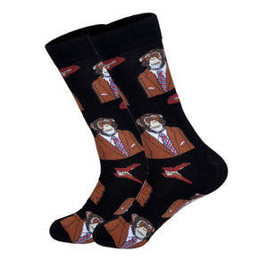 Downstairs Streetwear Happy Socks Men BritishStyle Hip Hop Shark Einstein Jesus 25 Colors Harajuku Art Designer Men Socks Cotton