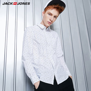 JACK&JONES Brand 2019 Men Shirt Cotton casual punk style turn-down collar Long Sleeve fashion shirts male | 216305523