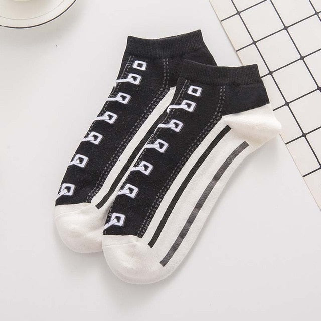 2019 spring new socks men's cotton casual sports boat socks college wind couple canvas socks