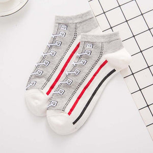 2019 spring new socks men's cotton casual sports boat socks college wind couple canvas socks