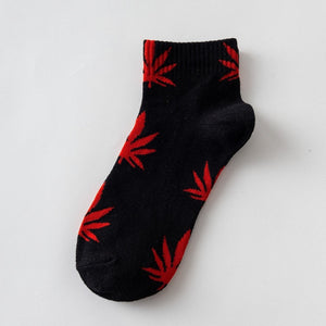 Short tube maple leaf socks hip hop socks men and women street skateboard boat socks hemp leaf sports tide socks SA-8