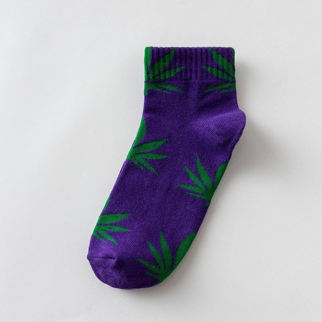 Short tube maple leaf socks hip hop socks men and women street skateboard boat socks hemp leaf sports tide socks SA-8