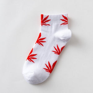 Short tube maple leaf socks hip hop socks men and women street skateboard boat socks hemp leaf sports tide socks SA-8