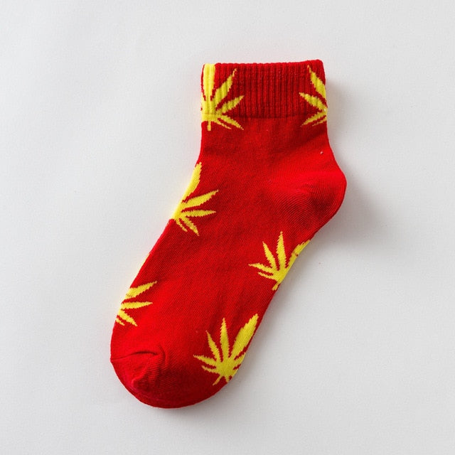 Short tube maple leaf socks hip hop socks men and women street skateboard boat socks hemp leaf sports tide socks SA-8