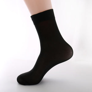 5pairs Men Socks High Quality Business Casual Male Short Socks Summer Autumn Silk Thin Transparent Durable Breathable Sock Meias