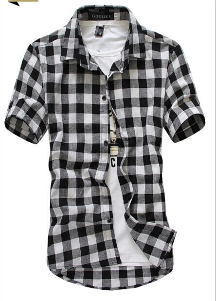 Red And Black Plaid Shirt Men Shirts 2019 New Summer Spring Fashion Chemise Homme Mens Dress Shirts Short Sleeve Shirt Men