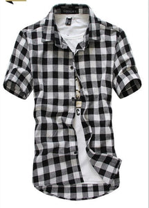 Red And Black Plaid Shirt Men Shirts 2019 New Summer Spring Fashion Chemise Homme Mens Dress Shirts Short Sleeve Shirt Men