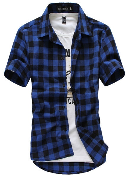 Red And Black Plaid Shirt Men Shirts 2019 New Summer Spring Fashion Chemise Homme Mens Dress Shirts Short Sleeve Shirt Men