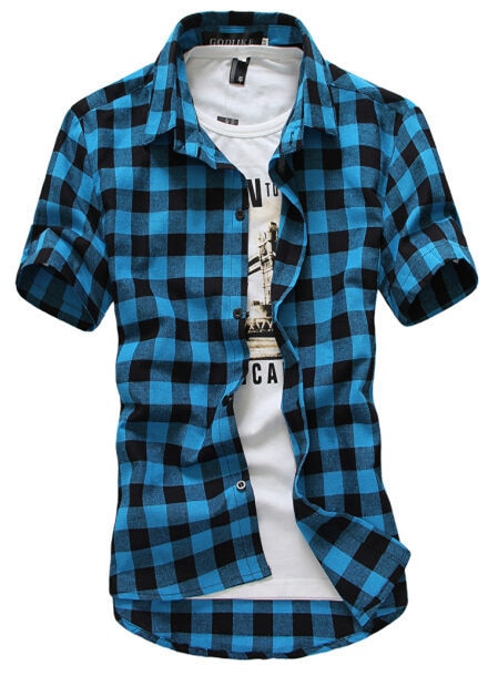 Red And Black Plaid Shirt Men Shirts 2019 New Summer Spring Fashion Chemise Homme Mens Dress Shirts Short Sleeve Shirt Men