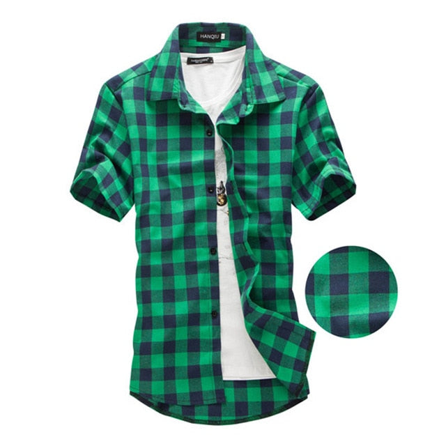 Red And Black Plaid Shirt Men Shirts 2019 New Summer Spring Fashion Chemise Homme Mens Dress Shirts Short Sleeve Shirt Men