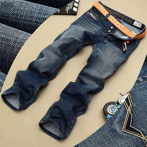 Fashion Biker Jeans Button Fly Pants Brand Designer Mens Jeans High Quality Blue Black Color Straight Ripped Jeans For Men
