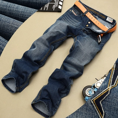Fashion Biker Jeans Button Fly Pants Brand Designer Mens Jeans High Quality Blue Black Color Straight Ripped Jeans For Men