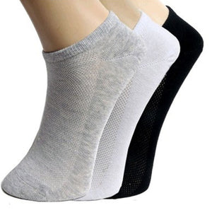LKWDer 10pcs=5pairs Solid Mesh Men's Socks Invisible Ankle Socks Men Summer Breathable Thin Boat Socks Size Eur39-43 cheap price