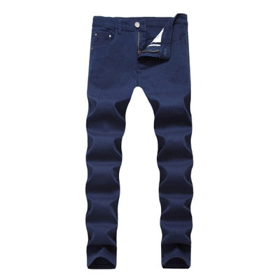 White Ripped Jeans Men With Holes Super Skinny Famous Designer Brand Slim Fit Destroyed Jeans Pencil pants Slim zipper Jeans