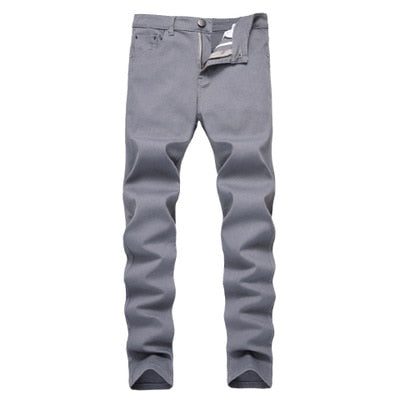 White Ripped Jeans Men With Holes Super Skinny Famous Designer Brand Slim Fit Destroyed Jeans Pencil pants Slim zipper Jeans