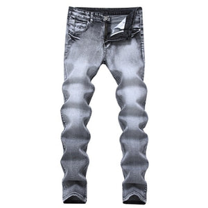 White Ripped Jeans Men With Holes Super Skinny Famous Designer Brand Slim Fit Destroyed Jeans Pencil pants Slim zipper Jeans