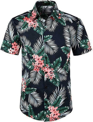 Fashion Hot Sale Men Hawaiian Flower-print Short Sleeve Summer Beach Style Lapel Shirts Holiday Casual Comfortable clothes S-XXL
