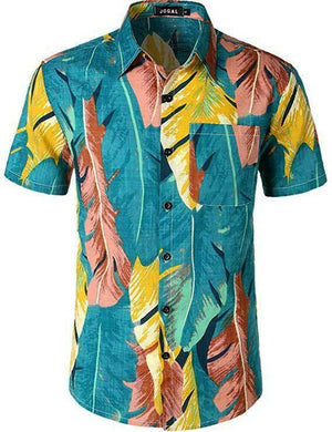 Fashion Hot Sale Men Hawaiian Flower-print Short Sleeve Summer Beach Style Lapel Shirts Holiday Casual Comfortable clothes S-XXL